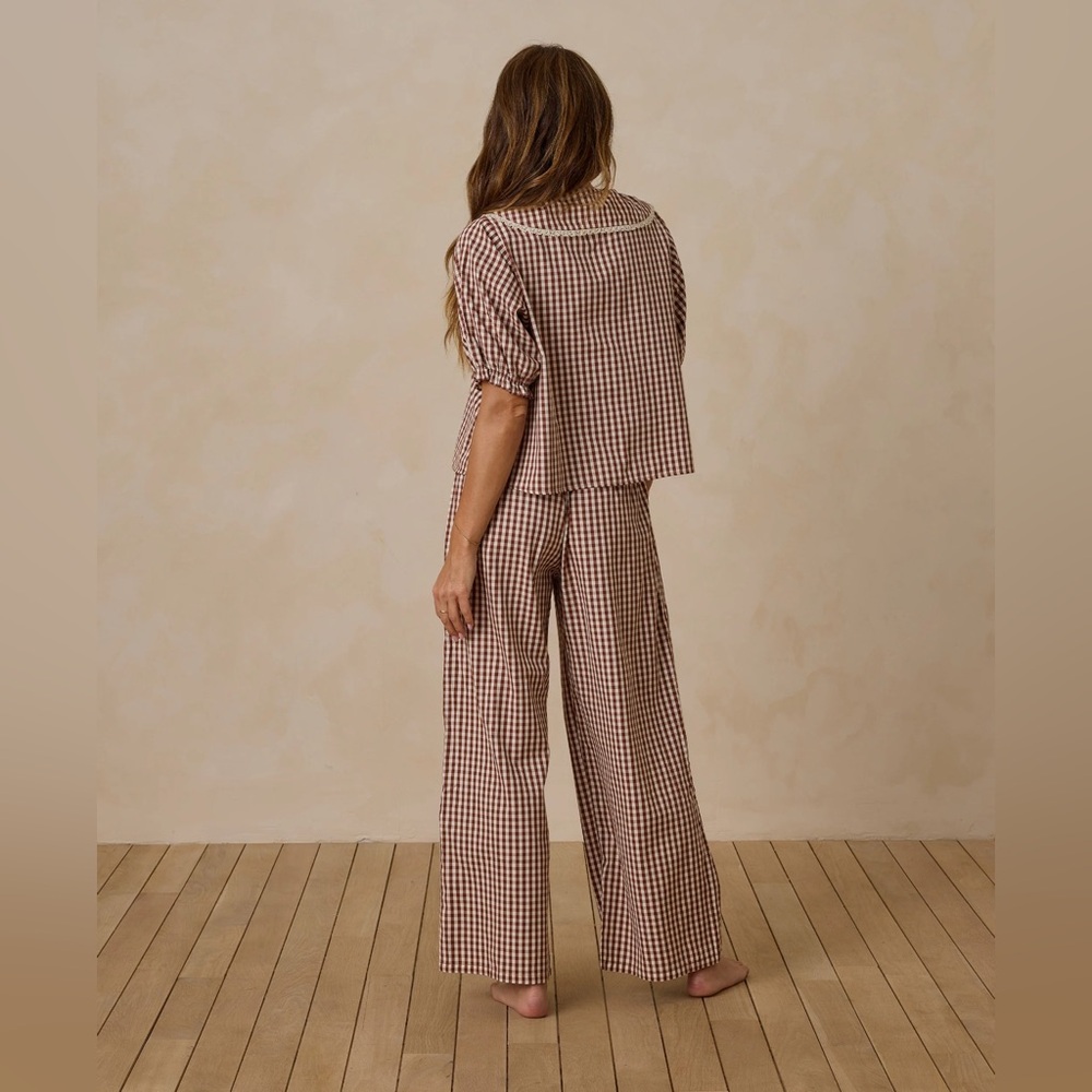 Rylee + Cru Brick Gingham Pajamas - Picture 2 of 12